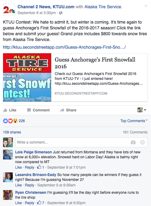 Snowfall Contest Promoted Heavily on Social