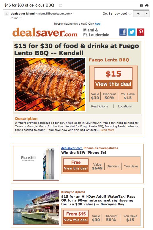 Dealsaver-Miami-Barbecue-Deal-Email