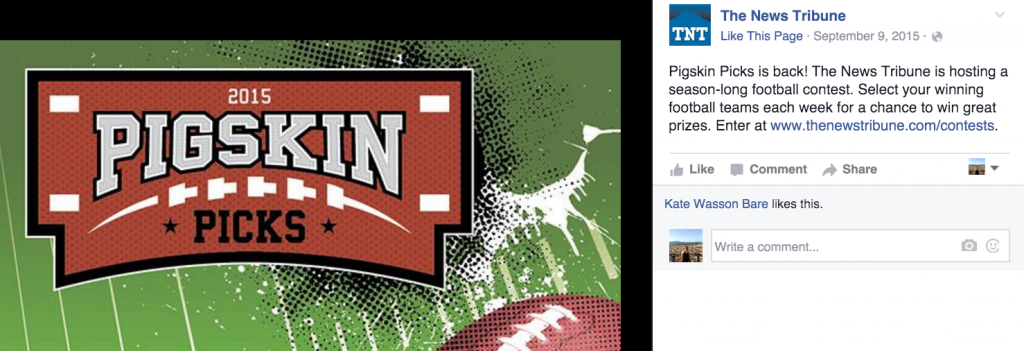 Pigskin Picks Facebook Promotion