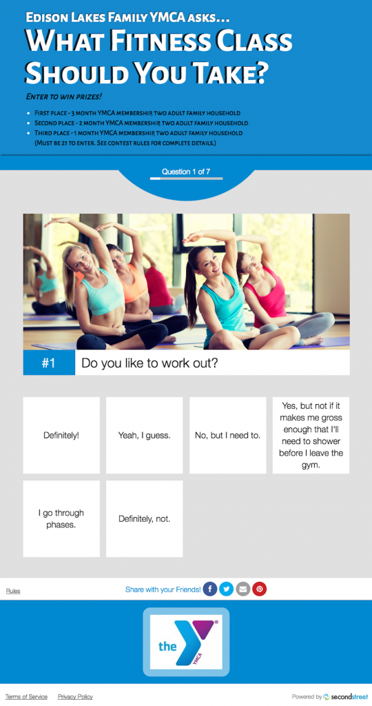 Fitness Class Quiz Sponsored by YMCA