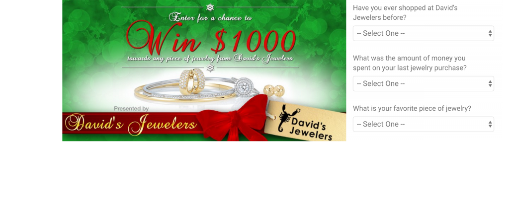 Jewelery Sweeps Drives Leads for Advertiser