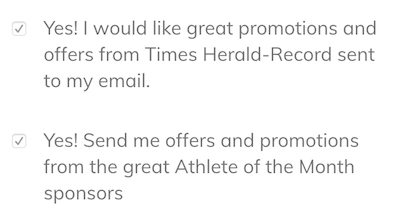 times herald record athlete ballot opt-in