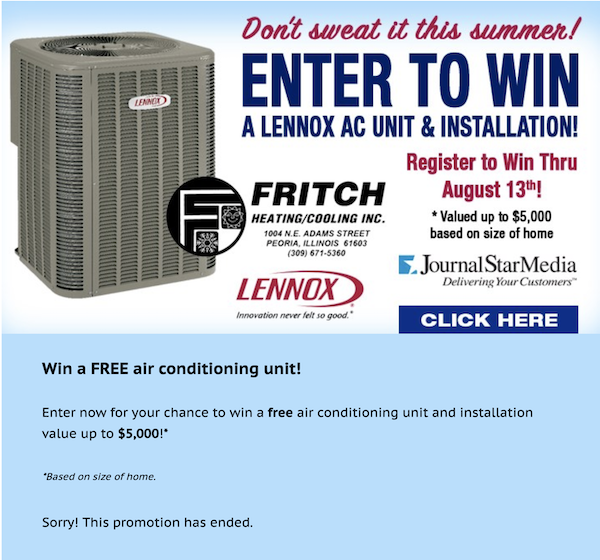 Air Conditioning Sweepstakes from PJStar