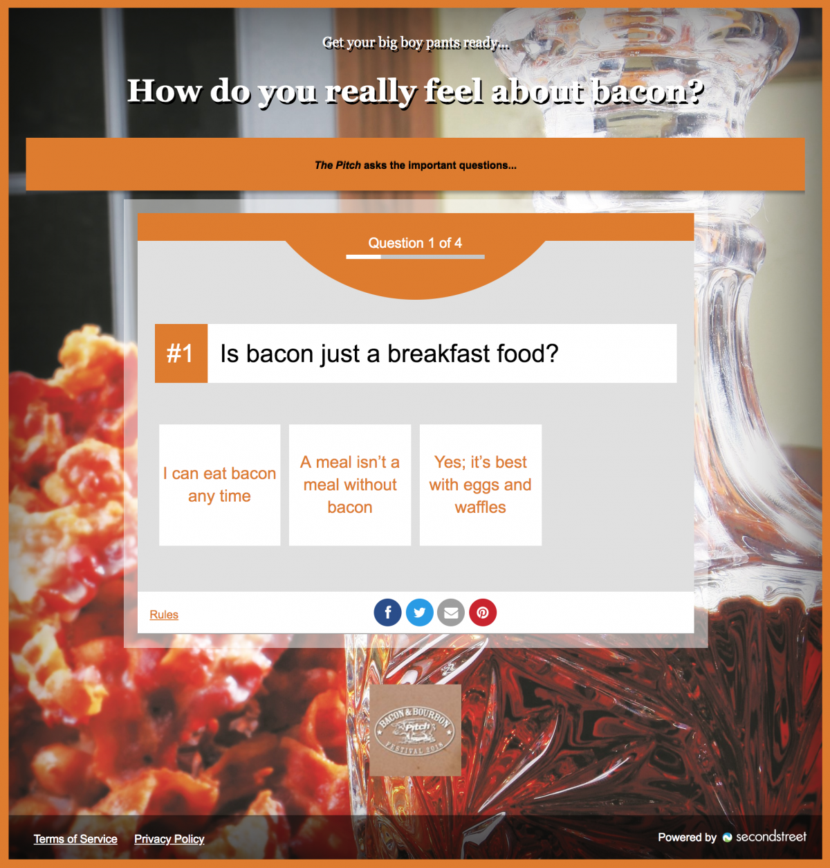 pitch bacon quiz Second Street Lab