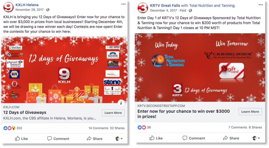 christmas sweeps leverages social media