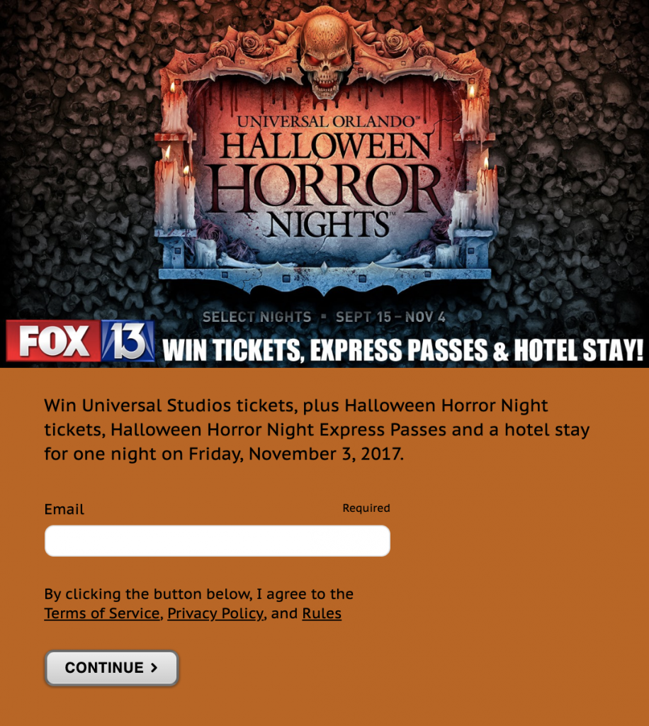 Universal Halloween Horror Nights Contest