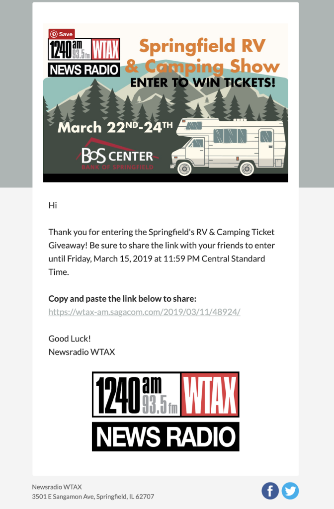 WTAX thank you email