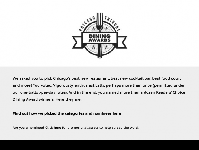 chicago Tribune dining awards