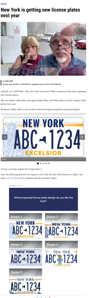 NY's New License Plate Proposal