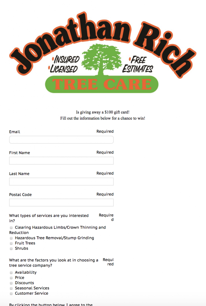 Tree Care sweepstakes