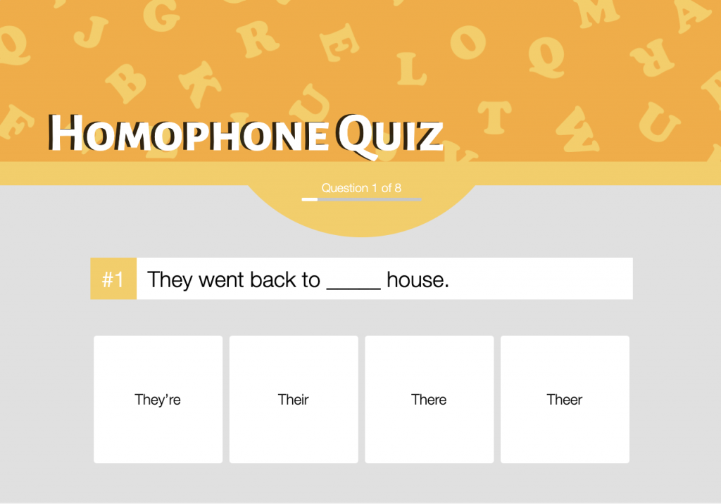 Homophone Quiz turnkey