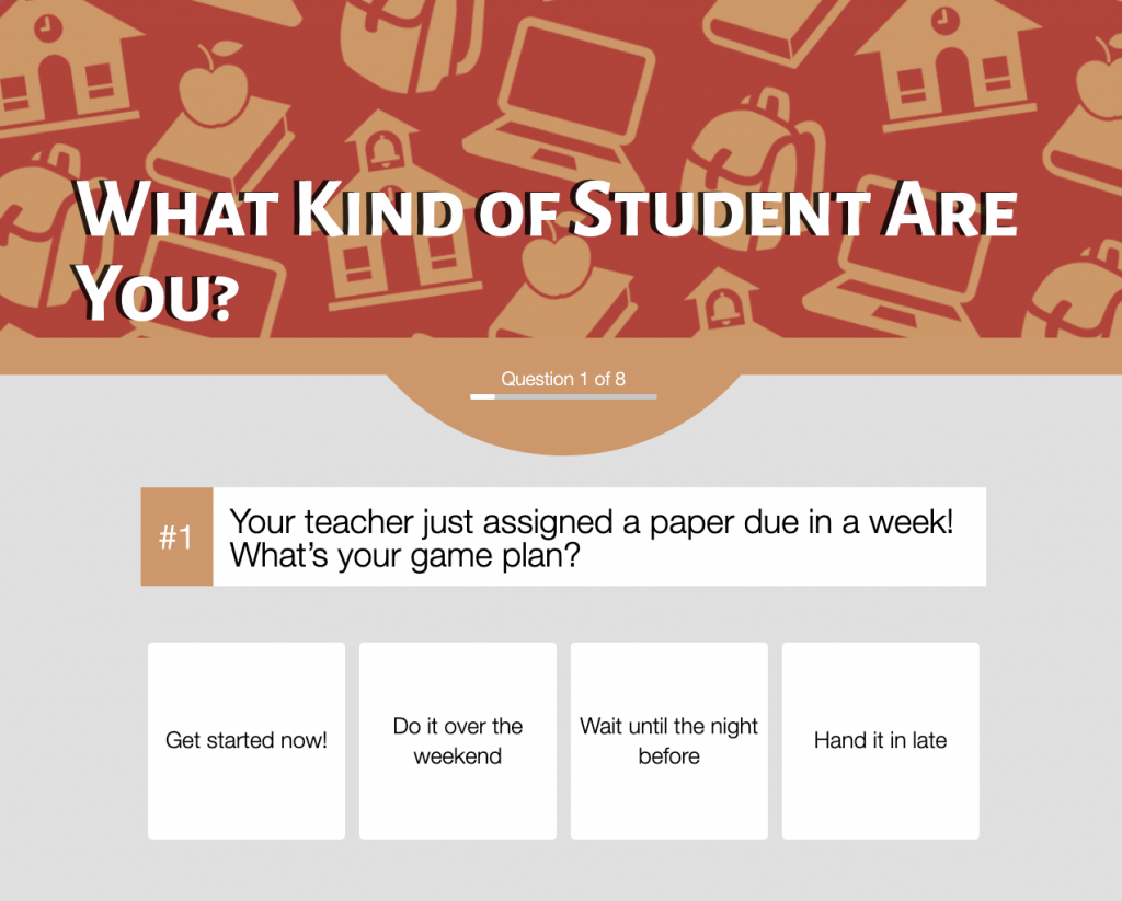 What Kind of Student Are You? turnkey quiz