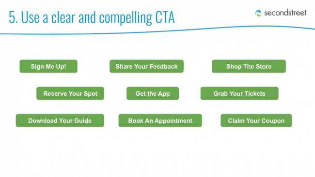 5. Use a clear and compelling CTA