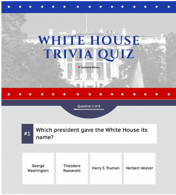 White House Trivia Quiz Mock Up