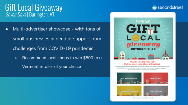 Gift Local Giveaway from Seven Days Magazine