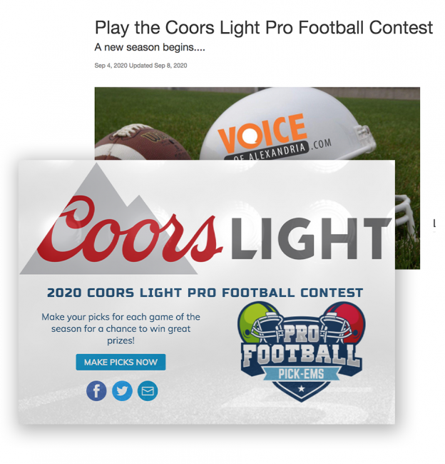 coors light pro football pick'em
