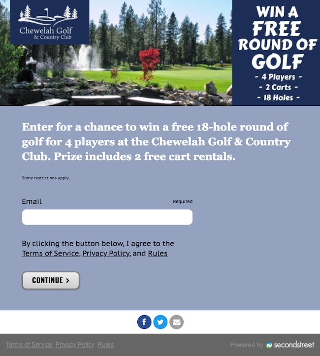 Golf sweepstakes secures leads and revenue